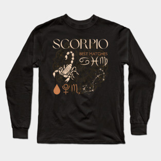 Scorpio Horoscope Sign Celestial Zodiac Art Long Sleeve T-Shirt