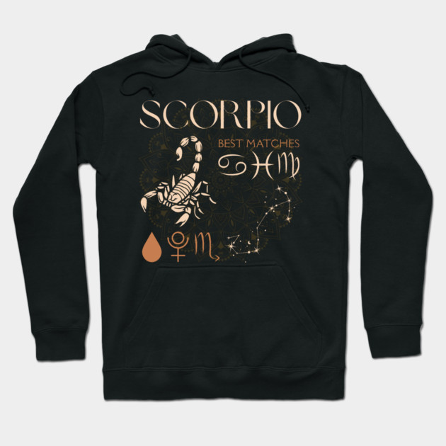 Scorpio Horoscope Sign Celestial Zodiac Art Hoodie by TuncGK