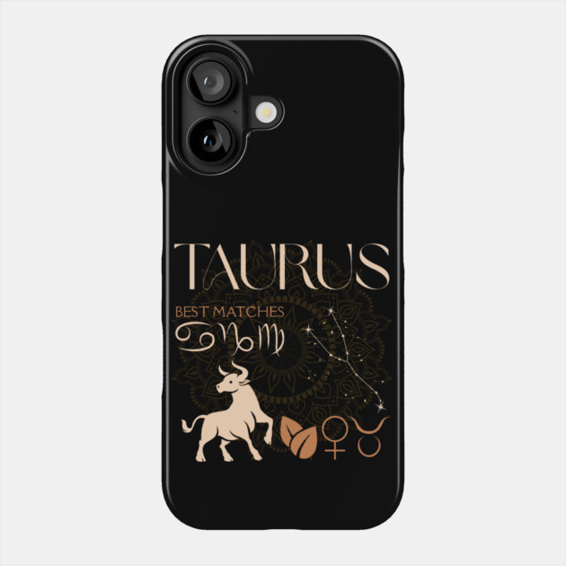 Taurus Horoscope Compatibility Celestial Zodiac Art Phone Case by TuncGK