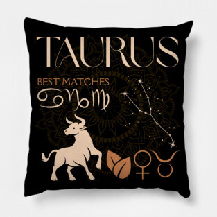 Taurus Horoscope Compatibility Celestial Zodiac Art Pillow