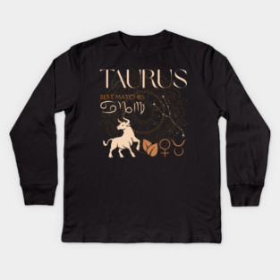 Taurus Horoscope Compatibility Celestial Zodiac Art Kids Long Sleeve T-Shirt