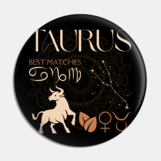 Taurus Horoscope Compatibility Celestial Zodiac Art Pin