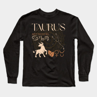 Taurus Horoscope Compatibility Celestial Zodiac Art Long Sleeve T-Shirt