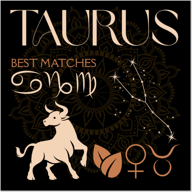 Taurus Horoscope Compatibility Celestial Zodiac Art Wall Art by TuncGK