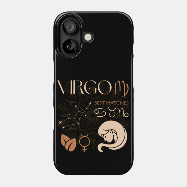 Virgo Zodiac Sign Compatibility Celestial Design Phone Case by TuncGK