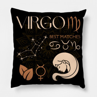 Virgo Zodiac Sign Compatibility Celestial Design Pillow