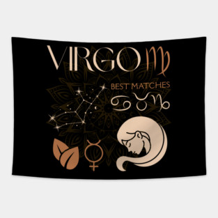 Virgo Zodiac Sign Compatibility Celestial Design Tapestry