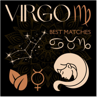Virgo Zodiac Sign Compatibility Celestial Design Posters and Art