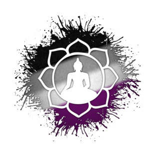 Paint Splatter Asexual Pride Flag Lotus Symbol – Spirituality, Identity & Growth T-Shirt