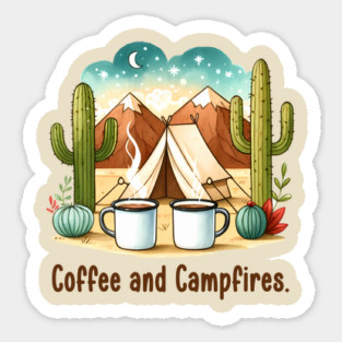 COFFEE AND CAMPFIRES Magnet
