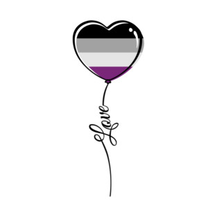 Asexual Pride Minimalist Heart Balloon Design – Floating Heart Balloon T-Shirt