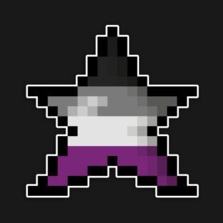 Pixelated Asexual Pixel  Star Design with Ace Pride Colors and Retro 8-Bit Gamer Aesthetic T-Shirt