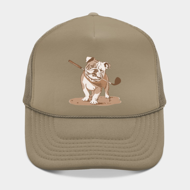 Vintage Style Bulldog Golfer with Putter by DonWillisJrArt