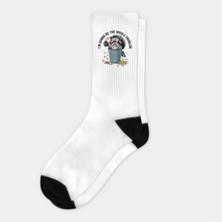 Funny Raccoon I'm Gonna Be The Whole Problem Chaos Meme Retro Socks