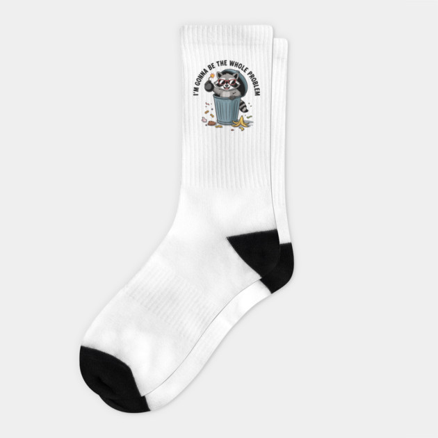 Funny Raccoon I'm Gonna Be The Whole Problem Chaos Meme Retro Socks by ArtistTee ⭐⭐⭐⭐⭐