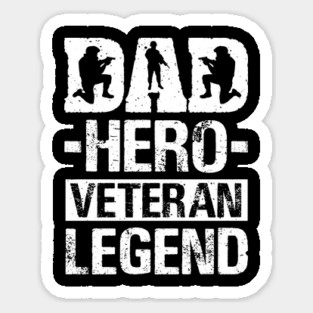 Vintage Dad Hero Veteran Legend  | Patriotic Father's Day Gift Sticker