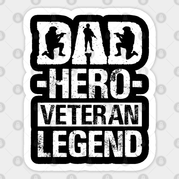 Vintage Dad Hero Veteran Legend  | Patriotic Father's Day Gift Sticker by Prinyos
