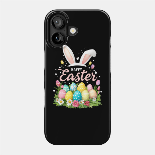 Happy Easter Bunny Spring Easter Egg Easter Phone Case by Creatifly Graphic Tees