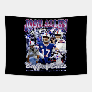 Josh Allen Retro Collage Tapestry