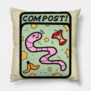 Big Cute Compost Worm Pillow