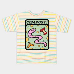 Big Cute Compost Worm Kids T-Shirt