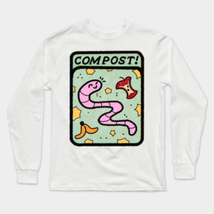 Big Cute Compost Worm Long Sleeve T-Shirt