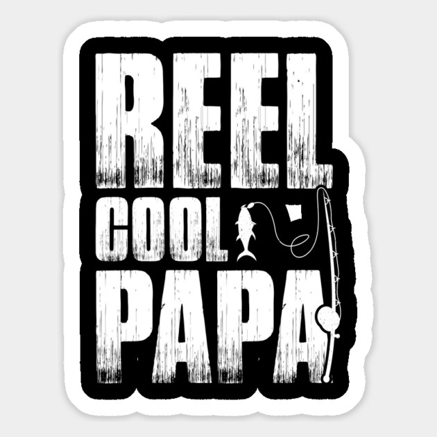 Vintage Reel Cool Papa T-Shirt | Funny Fishing Dad Gift Magnet by Prinyos