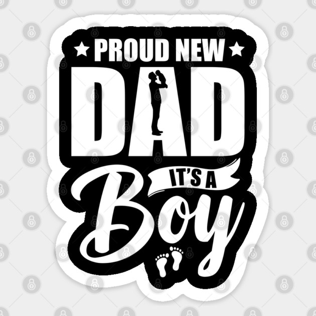 Vintage Proud New Dad – It's A Boy T-Shirt | Funny First-Time Father Gift Sticker by Prinyos