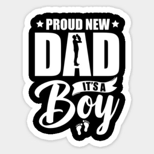 Vintage Proud New Dad – It's A Boy T-Shirt | Funny First-Time Father Gift Magnet
