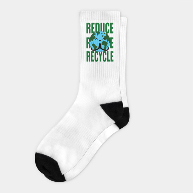 Reduce Reuse Recycle Socks by Creatifly Graphic Tees
