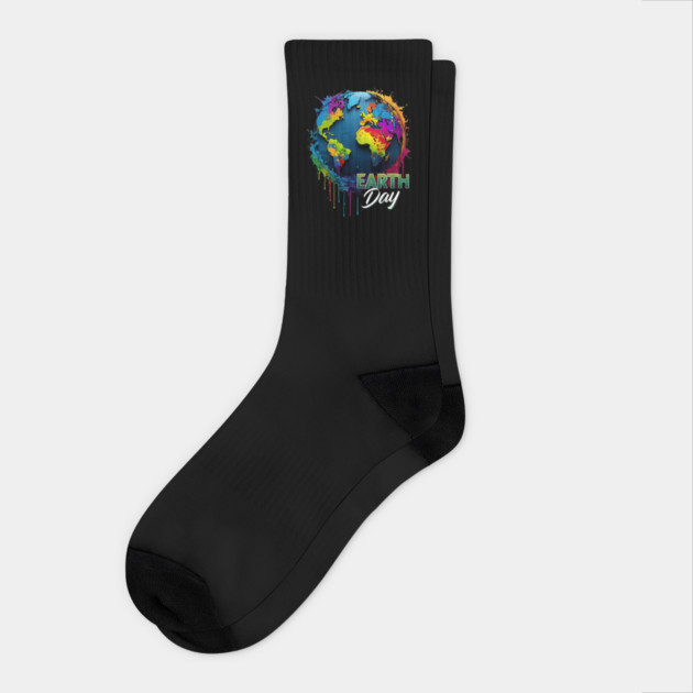Earth Day Earth Planet Socks by Creatifly Graphic Tees