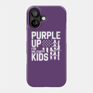 Purple Up For Military Kids Support Military Child Month Patriotic Flag Phone Case