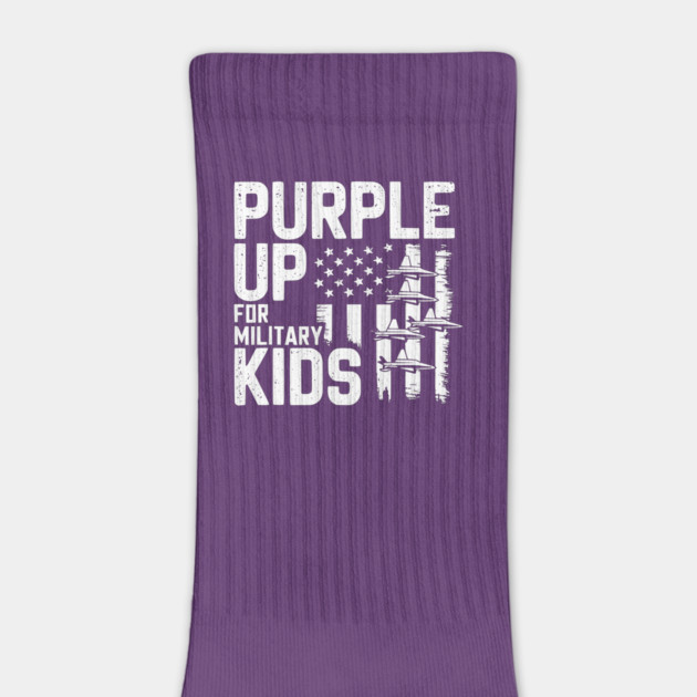 Purple Up For Military Kids Support Military Child Month Patriotic Flag by ArtistTee ⭐⭐⭐⭐⭐