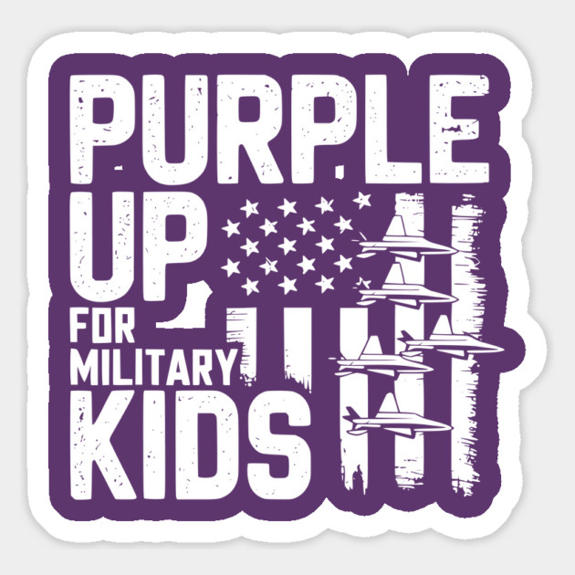 Purple Up For Military Kids Support Military Child Month Patriotic Flag Magnet by ArtistTee ⭐⭐⭐⭐⭐