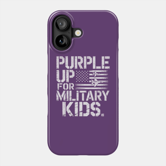Purple-Up-For-Military-Kids-Support-Military-Child-Month Phone Case by ArtistTee ⭐⭐⭐⭐⭐
