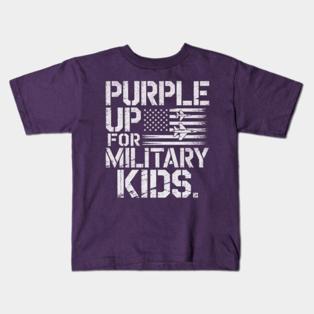 Purple-Up-For-Military-Kids-Support-Military-Child-Month Kids T-Shirt by ArtistTee ⭐⭐⭐⭐⭐