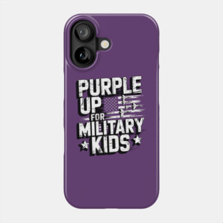 Purple Up For Military Kids Flag Military child Month Phone Case