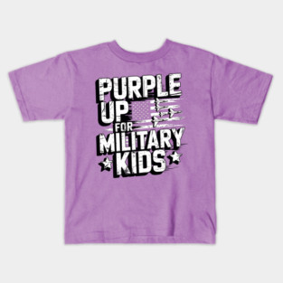 Purple Up For Military Kids Flag Military child Month Kids T-Shirt