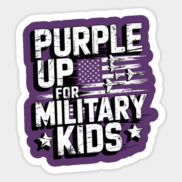 Purple Up For Military Kids Flag Military child Month Sticker by ArtistTee ⭐⭐⭐⭐⭐