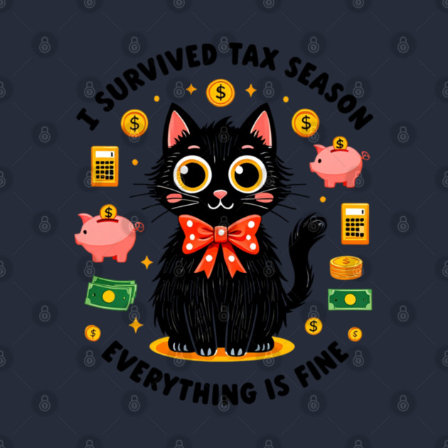 I Survived It’s Fine I’m Fine Tax Season Everything Is Fine by Creatifly Graphic Tees