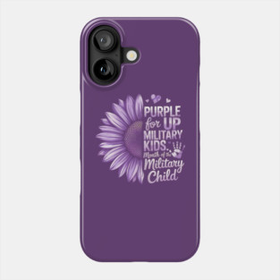 Sunflower Purple Up For Military Kids Military Child Month Floral Support Design Phone Case