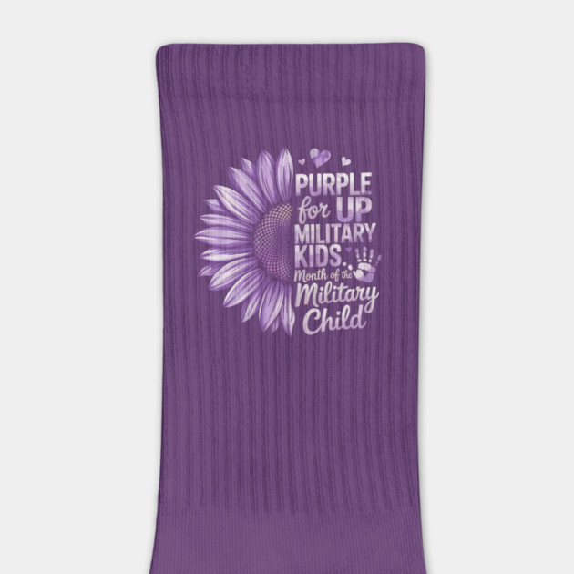 Sunflower Purple Up For Military Kids Military Child Month Floral Support Design by ArtistTee ⭐⭐⭐⭐⭐