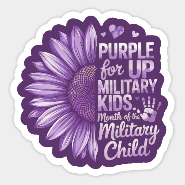 Sunflower Purple Up For Military Kids Military Child Month Floral Support Design Magnet by ArtistTee ⭐⭐⭐⭐⭐