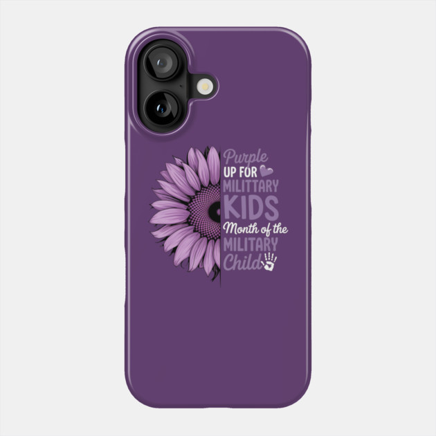 Sunflower-Purple-Up-For-Military-Kids-Military-Child-Month-Floral-Support Phone Case by ArtistTee ⭐⭐⭐⭐⭐