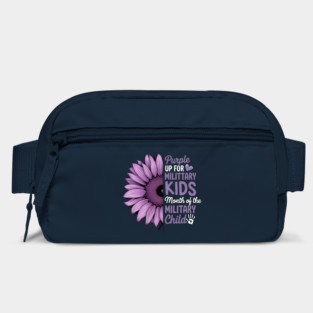 Sunflower-Purple-Up-For-Military-Kids-Military-Child-Month-Floral-Support Bag