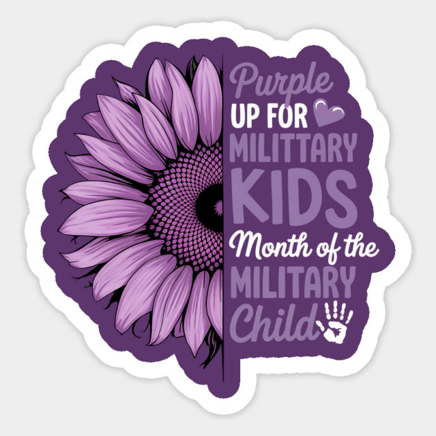 Sunflower-Purple-Up-For-Military-Kids-Military-Child-Month-Floral-Support Magnet by ArtistTee ⭐⭐⭐⭐⭐