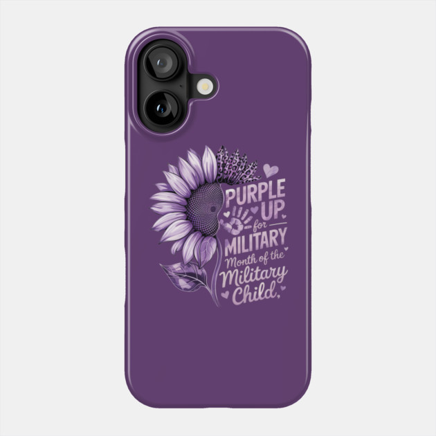 Sunflower Purple Up For Military Kids Military Child Month Phone Case by ArtistTee ⭐⭐⭐⭐⭐