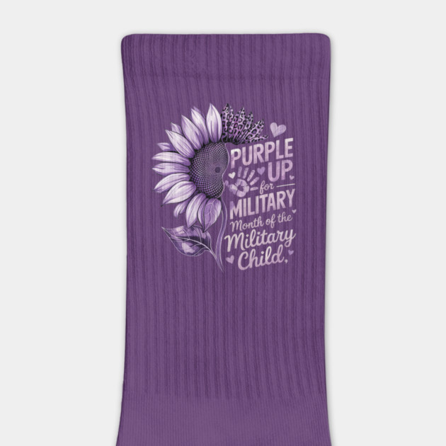 Sunflower Purple Up For Military Kids Military Child Month by ArtistTee ⭐⭐⭐⭐⭐