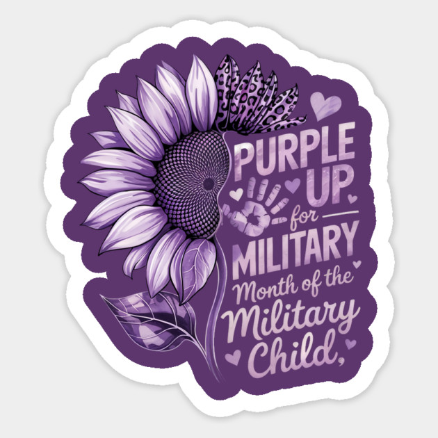 Sunflower Purple Up For Military Kids Military Child Month Sticker by ArtistTee ⭐⭐⭐⭐⭐