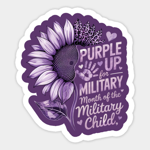 Sunflower Purple Up For Military Kids Military Child Month Magnet by ArtistTee ⭐⭐⭐⭐⭐